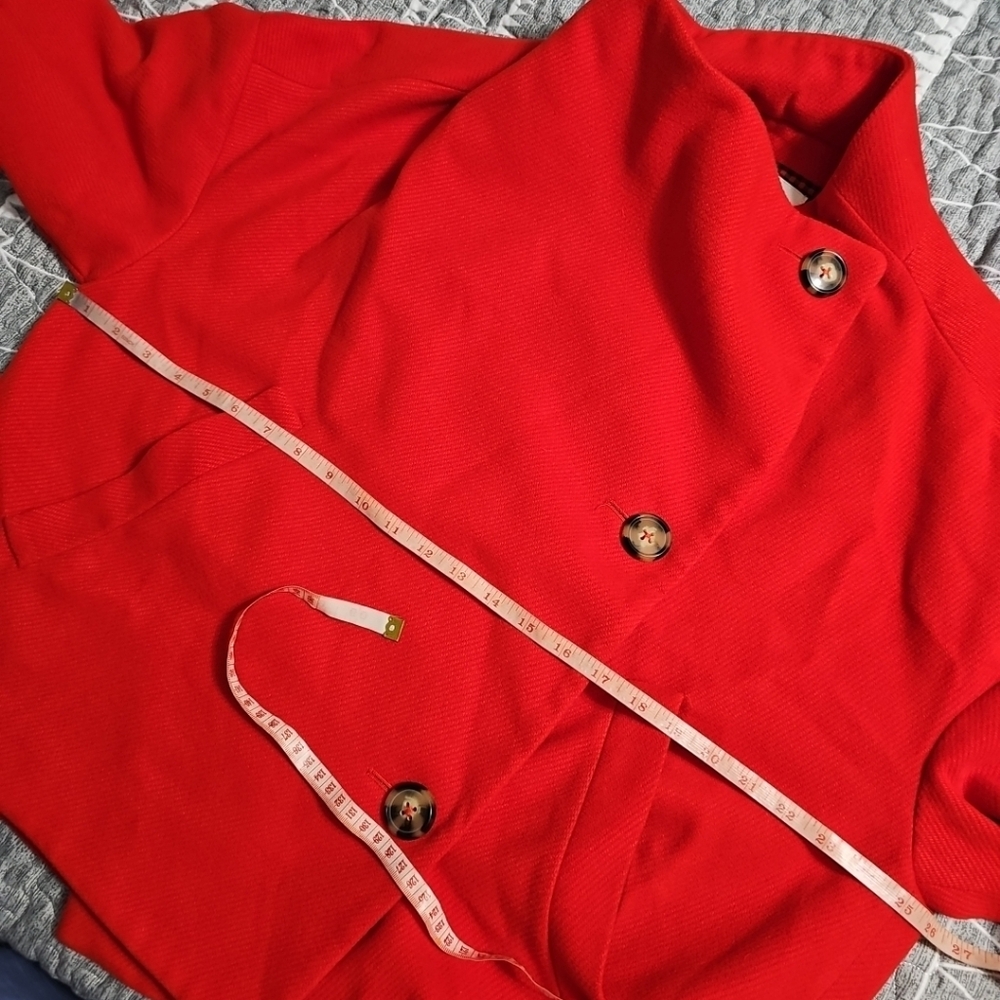 Anthropologie Sascha Red Asymmetrical‎ Jacket Women's Large NWOT Condition $180 - Picture 9 of 12